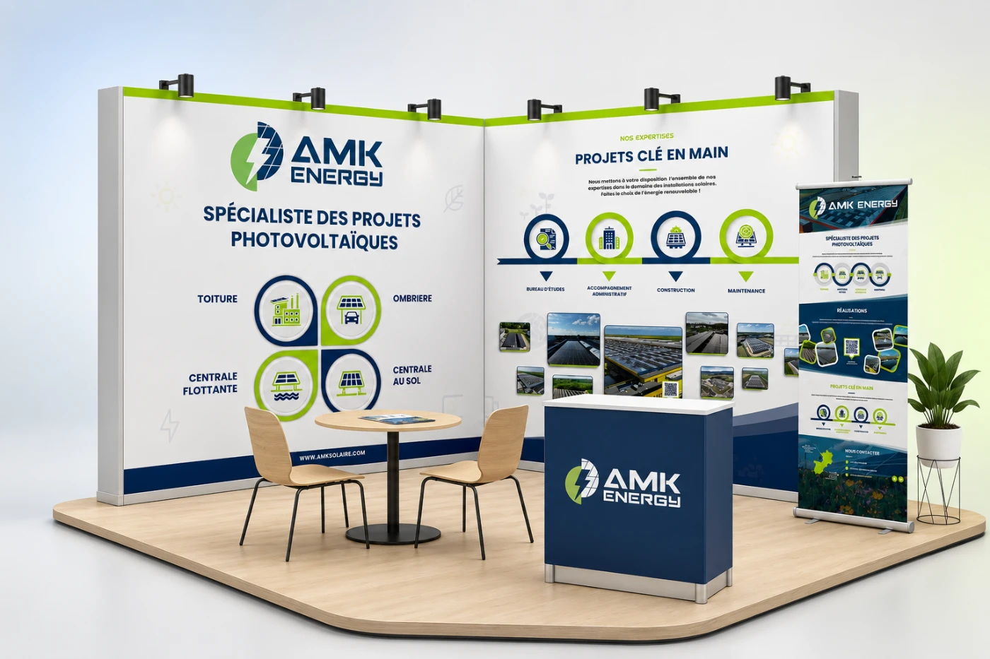 Exemple de stand présenté pour AMK Energy