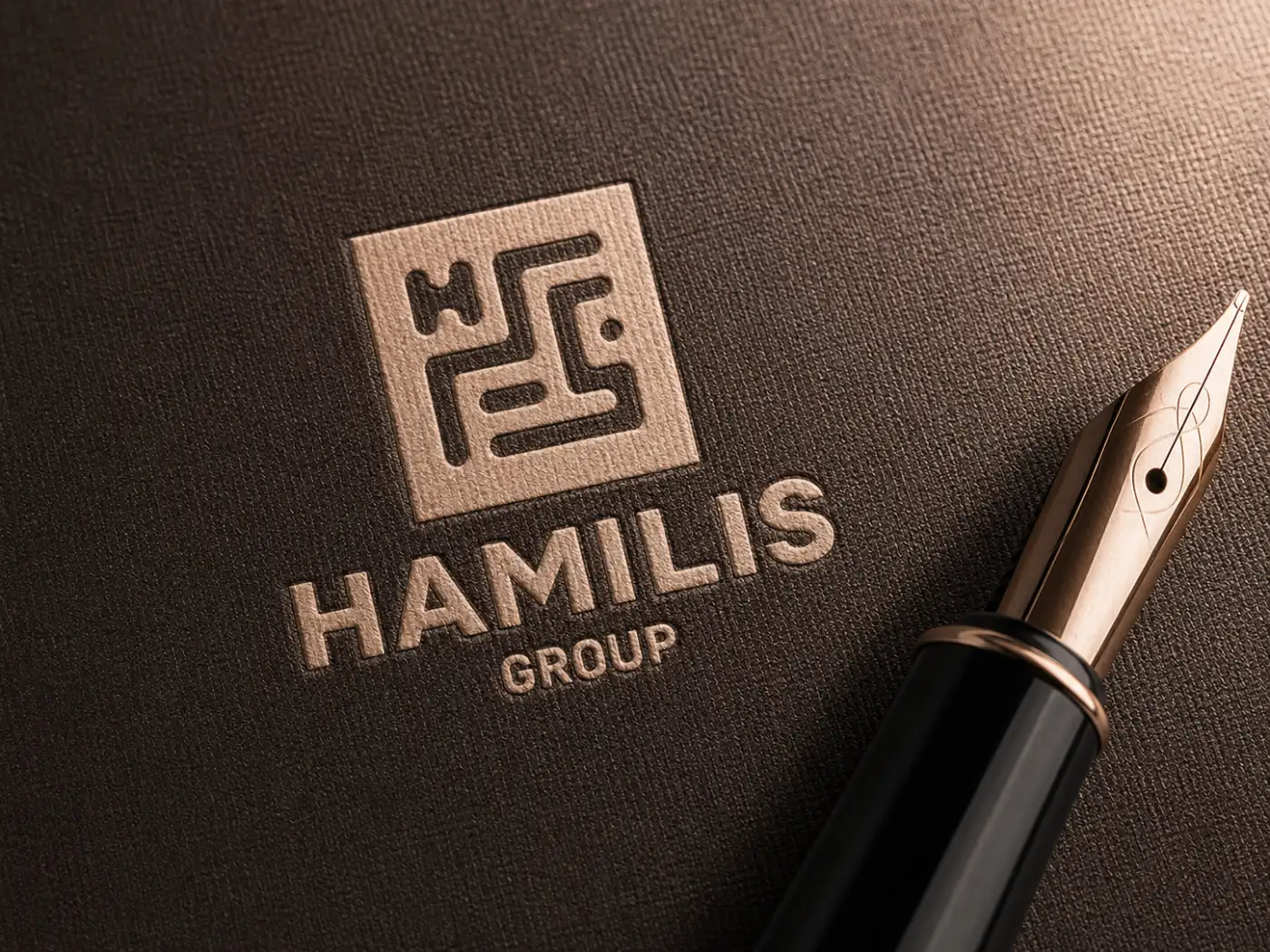 Identite visuelle : logo Hamilis Group embosse