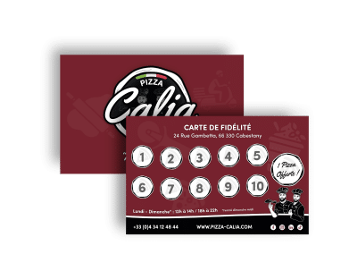 Carte de fidélité – Pizza Calia