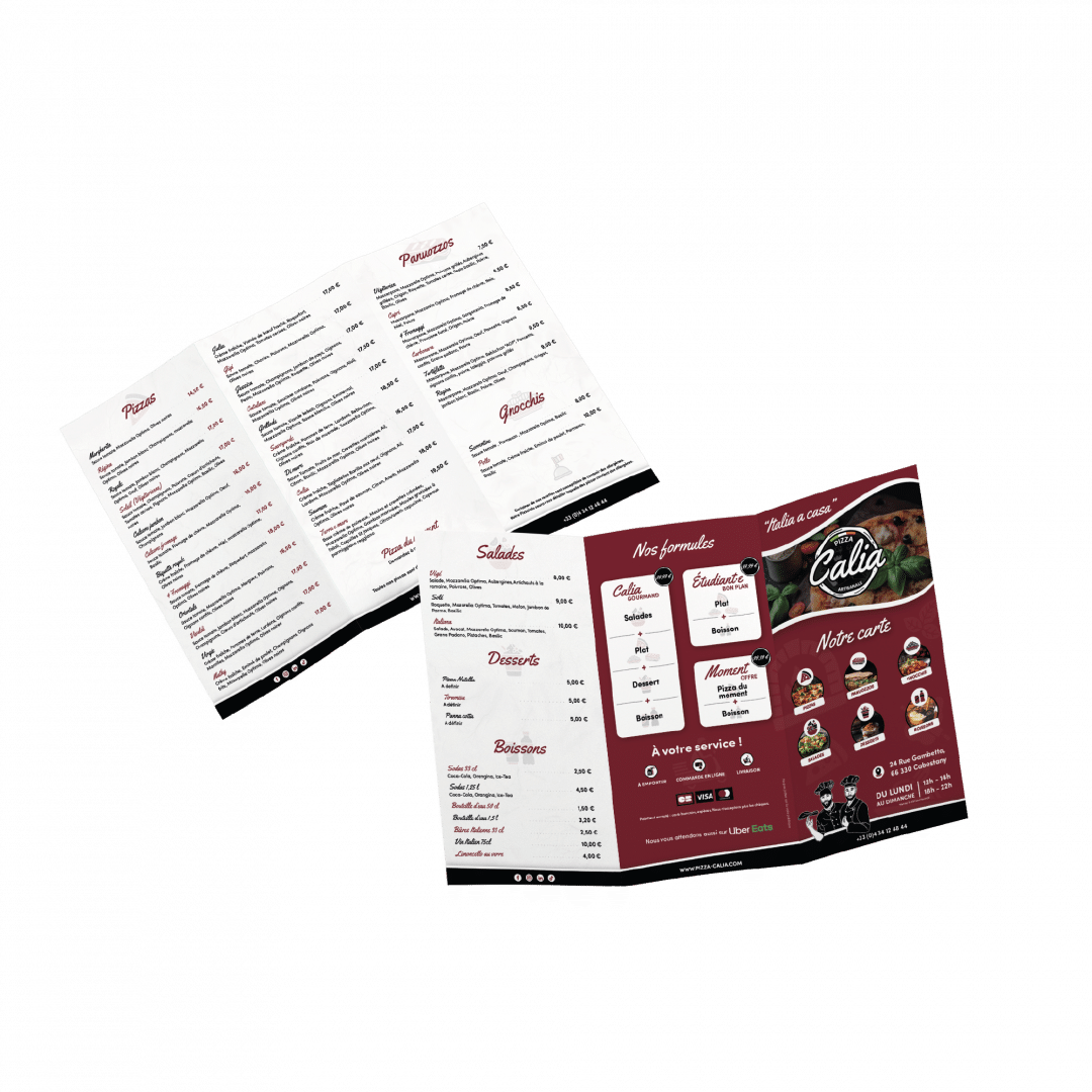 Flyer menu – Pizza Calia